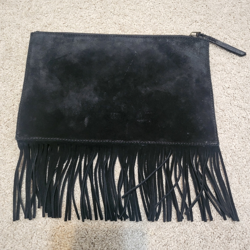 Madewell Fringed Leatherand Suede Clutch - Picture 2 of 6